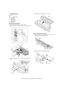 Page 50e-STUDIO162/162D/151/151D DISASSEMBLY AND ASSEMBLY  8 - 7
4. Fusing section
A. List
B. Disassembly procedure
1) Remove the connectors (3 pcs.) of the rear cabinet.
2) Open the side cover, remove two screws, and remove the fusing
unit.
3) Cut the binding band, remove the screw, and remove the ther-
mistor.4) Remove the screw and remove the U-turn guide.
Pressure roller section disassembly
5) Remove the three screws, remove the fusing cover lower on the
right side, and open the heat roller section.
6)...