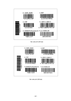 Page 110 
- 107 - 
 
  Bar code print (203 dpi) 
 
 
Bar code print (300 dpi) 
 
 
  