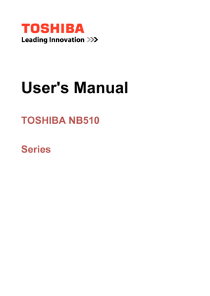 Page 1
User's Manual
TOSHIBA NB510
Series  