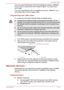 Page 46
If you are using Fast Ethernet LAN (100 megabits per second, 100BASE-
TX), be sure to connect with a CAT5 cable or higher. You cannot use a
CAT3 cable.
If you are using Ethernet LAN (10 megabits per second, 10BASE-T), you
can connect with a CAT3 or higher cable.
Connecting the LAN cable To connect the LAN cable, follow the steps as detailed below:
Connect the AC adaptor before connecting the LAN cable. The AC
adaptor must remain connected during LAN use. If you disconnect the
AC Adaptor while the...