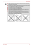 Page 39User’s Manual3-5
Getting Started
■When opening the panel, please be careful not to force it beyond the 
point where it moves easily.
■Be careful not to open the display panel too far as this could put stress 
on the display panel’s hinges and cause damage.
■Do not press or push on the display panel.
■Do not lift the computer by the display panel.
■Do not close the display panel with pens or any other objects left in 
between the display panel and the keyboard.
■When opening or closing the display panel,...