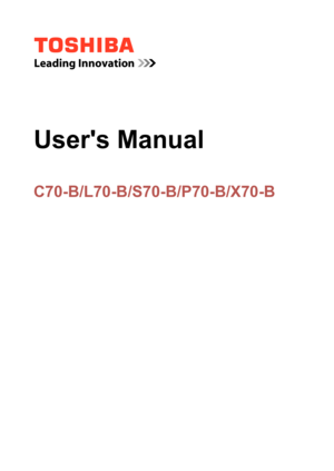Page 1User's Manual
C70-B/L70-B/S70-B/P70-B/X70-B  