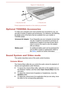 Page 75Figure 4-11 Security lock1. Security lock slot2. Security lock
Product appearance depends on the model you purchased.
Optional TOSHIBA Accessories To make your computer even more powerful and convenient to use, youcan add a number of options and accessories. For reference, the following
list details some of the items that are available from your reseller or TOSHIBA dealer:
Universal AC AdaptorIf you frequently use your computer at more than
one site, it might be convenient to purchase an
additional AC...