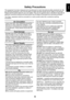 Page 55
English
Safety Precautions
This equipment has been designed and manufactured to meet international \
safety standards but, like any electrical equipment, care must be taken to obtain the best results \
and for safety to be assured.Please read the points below for your own safety. They are of a general nature, intended to help with all electronic consumer products and some points may not apply to the goods \
you have just purchased.
The Class I apparatus shall be connected to a mains socket outlet with...