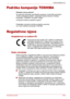 Page 153Korisnički priručnikRS-8
STOR.E BASICS 2.5"
Podrška kompanije TOSHIBA
Potrebna vam je pomoć?
Za najnovija ažuriranja upravljačkih programa, korisničkih priručnika i 
„Često postavljanih pitanja“, pogledajte Internet stranicu Podrške 
kompanije „TOSHIBA“ za opcije i usluge: 
computers.toshiba.eu/options-support
Pogledajte computers.toshiba.eu/options-warranty 
za „vruće“ telefone kompanije TOSHIBA.
Regulativne izjave
Usaglašenost sa znakom CE
Radno okruženje
Elektromagnetna usaglašenost (EMC) ovog...