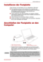 Page 23BenutzerhandbuchDE-4
STOR.E BASICS 2.5"
Installieren der Festplatte
Einige Hinweise zum Bus-Betrieb und zum mitgelieferten USB-Kabel:
■Die Festplatte wird über den Bus betrieben. Es ist deshalb nicht 
notwendig, die Festplatte an eine externe Stromquelle anzuschließen. 
Die benötigte Energie wird über den USB-Anschluss bzw. 
die USB-Anschlüsse bereitgestellt.
■Passive USB-Hubs oder USB-Anschlüsse von Tastaturen, Mäusen 
oder ähnlichen Geräten können nicht mit der Festplatte verwendet bzw. 
daran...