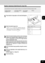 Page 423-7
1
2
3
4
5
6
7
9
10
11
128
Bypass Copying by Specifying the Copy Size
By specifying the copy size in bypass copying, you can select the following copying modes:
 Duplex copying  Dual-page copying  Sort copying  Offset
 Magazine sort  2-in-1/4-in-1  Alternation
1
Place sheets of copy paper on the stack feed bypass.
2
Select the desired copy size.
 Use the  or  key to select the copy size.
Make sure that the desired copy size and its direction
are displayed. Then press the 
 key.
3
Select the...