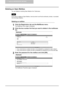 Page 768 TopAccess REGISTRATION TAB PAGE
74    Managing Mailboxes
Deleting an Open Mailbox
You can delete an existing Open Mailbox from TopAccess.
If you want to delete an Open Mailbox, the document must first be retrieved, printed, or canceled 
from the Open Mailbox.
Deleting an mailbox
1Click the Registration tab and the MailBoxes menu.
The MailBoxes menu page is displayed.
2Click the box number link that you want to delete in the mailboxes 
list.
yIf you click the box number link that is not protected by a...