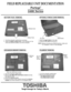 Page 2BATTERY PACK  REMOVALOPTIONAL PCMCIA CARD REMOVALTOSHIBA
Tough Enough for Today’s World.1.  Turn the computer upside down as shown.
2.  Slide the battery release lever  in the direction of  the
     arrow and slide the battery out of the computer.    1. Slide the eject button to the right.
2. Grasp the PC card and remove it.EXPANSION MEMORY REMOVALPALMREST REMOVAL1. Turn the computer upside down. 
2. Remove two M2x4 flat head black screws securing 
    the memory cover.3. Lift off the memory cover.
4....