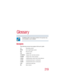 Page 219219
5.375 x 8.375 ver 2.3
Glossar y 
TECHNICAL NOTE: Some features defined in this glossary may 
not be available on your computer.
Acronyms
The following acronyms may appear in this user’s guide.
AC alternating current
BIOS  basic input/output system
bps bits per second
CDcompact disc
CD-ROM  compact disc read-only memory
CD-RW  compact disc rewrite memory
CMOS complementary metal-oxide semiconductor
COM1  communications port 1 (serial port)
COM2  communications port 2 (serial port)
CPU  central...