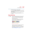 Page 257257
Hot Keys
Po w e r  u s a g e  m o d e
5.375 x 8.375 ver 2.4.0
The Display Properties window appears.
4 If you clicked Choose a screen saver, the Screen Saver 
tab has already been selected. If it isn’t selected, click the 
Screen Saver tab.
5Click the On resume, password protected check box.
6Click OK.
Power usage mode
Fn +  This hot key displays the power usage pop-up win-
dow and cycles through the battery save modes.
The power usage modes in the operating system 
under battery power are:
Long...