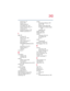 Page 243243
5.375 x 8.375 ver 2.3
function keys 71
hot keys 222
indicator panel 36
not working 182, 192
numeric keypad overlay 73
overlay keys 72
unexpected characters 192
Windows special keys 72
L
lights 36
AC power 52
battery 36, 52, 101
caps lock 36
cursor control mode 37
disk activity 36
DVD-ROM/multifunction drive 
36
hard disk drive 36, 52
numeric mode 37
on/off 36
lock slot 33
M
main battery
changing
 105
removing 105
memory
problem solving
 190
removing 60
removing expansion slot cover 56
memory cards...