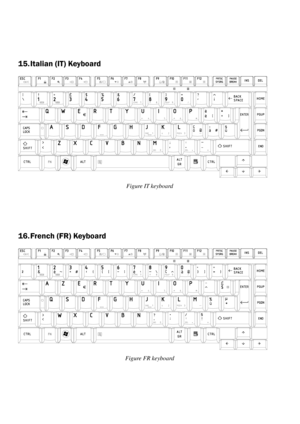 Page 215 
15. Italian (IT) Keyboard 
 
Figure IT keyboard 
 
 
16.  French (FR) Keyboard 
 
Figure FR keyboard 
 
  