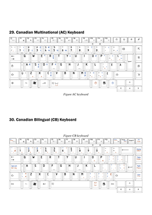 Page 222 
29. Canadian Multinational (AC) Keyboard 
 
Figure AC keyboard 
 
 
30. Canadian Bilingu al (CB) Keyboard 
 
Figure CB keyboard 
  