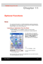 Page 155 Optional Functions 
Users Manual 11-1 
TOSHIBA Pocket PC e740 Version   1   Last Saved on 10/05/2002 21:02 
ENGLISH using  Euro_C.dot –– Printed on 10/05/2002 as PDA3_UK 
Chapter 11 
Optional Functions 
Home 
You can launch the built-in or installed applications easily by tapping the 
icon displayed on the Home screen. You can also set to display a desired 
bitmap image on your screen background. 
Launching an Application From the Home 
Tap , Programs, and then Home to display the Home screen. 
You can...