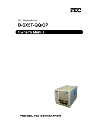 Page 59 
 
 
TEC Thermal Printer 
B-SX5T-QQ/QP  
 
Owners Manual 
  