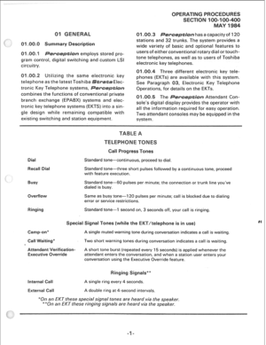 Page 235employs stored pro- 
gram control, digital svvitching and custom LSI 
circuitry. 
Utilizing the same electronic key 
telephone as the latest Toshiba 
tronic Key Telephone systems, 
combines the functions of conventional private 
branch exchange (EPA X) systems and elec- 
tronic key telephone systems (EKTS) into a sin- 
gle design while remaining compatible with 
existing switching and station equipment. has a capacity of 120 
e system provides a 
wide variety of basic and optional features to 
users of...