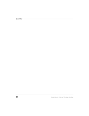 Page 40Speed Dial ——————————————————————————————————————
32Strata AirLink External Wireless Handset 