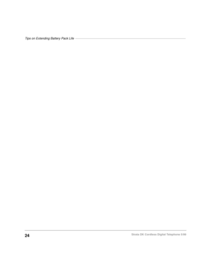 Page 30Tips on Extending Battery Pack Life––––––––––––––––––––––––––––––––––––––––––––––––––––––––––––––––
24Strata DK Cordless Digital Telephone 5/99 