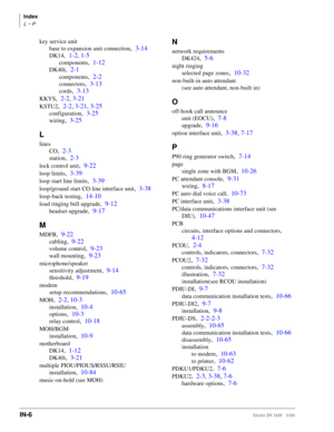 Page 762Index
key service unit 