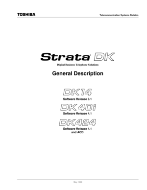 Page 1726+,%$Telecommunication Systems Division
May 1999
Digital Business Telephone Solutions
General Description
Software Release 4.1
and ACD Software Release 3.1
Software Release 4.1 