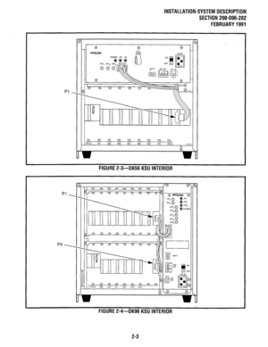 Page 68INSTALLATION-SYSTEM DESCRIPTION 
SECTION 200-096-202 
FEBRUARY1991 
. 
FlGURE2-3-DK56 KSUINTERIOR 
FIGURE Z-4-DK96 KSU INTERIOR 
2-3  