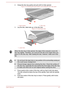 Page 512. Grasp the disc tray gently and pull until it is fully opened.Figure 4-2 Pressing the eject button and pulling the disc tray open1. Eject button2. Disc tray
3. Lay the disc, label side up, in the disc tray. Figure 4-3 Inserting a disc
1. Laser lensWhen the disc tray is fully opened, the edge of the computer covers the
disc tray slightly. Therefore, you must turn the disc at an angle when you place it in the disc tray. After seating the disc, however, make sure it liesflat.Do not touch the laser lens or...