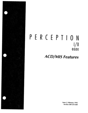 Page 186PERCEPTION 
eaex 
ACD/MIS Features 
Issue 2, February 1992 
Section 200-255-680  