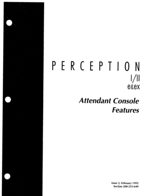 Page 94PERCEPTION 
l/II 
eaex 
Attendant Console 
Features 
Issue 2, February 1992 
Section 200-255-640  