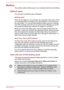 Page 64BatteryThis section explains battery types, use, recharging methods and handling.
Battery types The computer has different types of batteries.
Battery pack
When the AC adaptor is not connected, the computer's main power source
is a removable lithium ion battery pack, also referred to in this manual as
the main battery. You can purchase additional battery packs for extended
use of the computer away from an AC power source although you should
not change the battery pack while the AC adaptor is...
