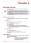 Page 21Chapter 2
Getting Started This chapter provides an equipment checklist, and basic information to
start using your tablet. Some of the features described in this manual may not function
properly if you use an operating system that was not pre-installed by
TOSHIBA. In this manual, both words "tablet" and "computer" refer to the
TOSHIBA tablet.
Equipment checklist Carefully unpack your tablet, taking care to save the box and packaging
materials for future use.
Hardware Check to make sure you...
