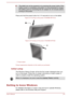 Page 26The tablet can not be powered on by pressing the power button if the
battery power is completely exhausted. It is recommended to charge
the battery pack by connecting the AC adaptor for 30 minutes before
turning on the power.
Press and hold the power button for 2-10 seconds to turn on the tablet. Figure 2-4 Turning on the power (TOSHIBA WT10-A) Figure 2-5 Turning on the power (TOSHIBA WT8-B)
1. Power button
Product appearance depends on the model you purchased.
Initial setup The Windows Startup Screen...