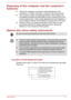 Page 14Disposing of the computer and the computer's
batteries
Discard this computer in accordance with applicable laws and regulations. For further information, contact your local government.
This computer contains rechargeable batteries. After repeated use,
the batteries will finally lose their ability to hold a charge and you will
need to replace them. Under certain applicable laws and regulation, it
may be illegal to dispose of old batteries by placing them in the trash.
Please be kind to our shared...