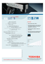 Page 22-Seiter s21(e)08.06. 08.06.2004 10:01 Uhr Seite 2 
April 2004 • Änderungen und Irrtümer vorbehalten
*DLP is a registered trademark of Texas Instruments
www.toshiba-europe.com/projectors
Benefits
• High contrast ratio: 2,000 : 1
• Detachable projection camera opens up
new projection options for conference
applications or school use
• Excellent picture quality in video and
data mode
• ECO mode reduces the operating noise
and expands the service life of lamp
June 2004 • Subject to modifications and errors...