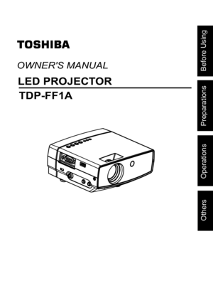 Page 1
OWNER'S MANUAL
LED PROJECTOR
TDP-FF1A
Before Using
Preparations
Operations
Others 