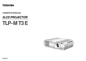 Page 11Before use
OWNERÕS MANUAL
TLP-MT3E
3LCD PROJECTOR
23565237 