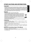 Page 10
11

Before Using

OTHER CAUTIONS AND INFORMATIONS
Copyrights
Showing  or  transmitting  commercial  imaging  software  or  broadcast  or  cable-broad  cast-
ing  programs  with  the  purpose  of  other  than  the  personal  and  private  viewing,  including 
modifying  images  using  the  freeze  functions,  or  displaying  with  the  varying  aspect  ratio 
of  the  images,  could  violate  the  direct  or  indirect  copyrights  of  the  imaging  software  or 
broadcast program, etc., if done without ﬁ...