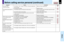 Page 6969
Others
CONTENTS
Symptom
The color is faint.
The tint is not good.
The remote control does not
work.
Mouse function cannot be used
from the optional remote
control unit.
Document camera image is
blurry.
Document camera image
flickers.
Document camera image
movement is awkward.
Horizontal stripes appear
when document projected with
the document camera is
moved.
Cause
•The “Color”, “Tint”, “R-Level”, “G-Level” or “B-Level” adjustments
are not correct.
•The lamp life is ending.
•The remote control is not...