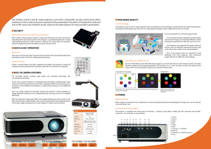 Page 2
 SECURITY
Detachable Control Panel with Password Function
Both X and XC series projectors feature a unique anti-theft device for extra security. The 
removable palm-sized control panel on the projector is specially designed with a 4-digit 
self-assigned  password  for  theft  prevention.    Without  the  control  panel,  the  projector 
requires 4 digital password to be entered using the remote control.
 QUICK & EASY OPERATION
 
Quick Start
One-touch 5 second start up by using the remote control to...