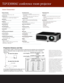 Page 2System Characteristics1
Display Technology
•  Shape: 0.63” LCD
•  No. of Pixels: 786,432 (1024 x 768)
Projection Lens
• Standard Lens: 1.2x manual zoom/manual focus
• F/f (mm): F = 1.6 - 1.89, f = 18.6 - 22.3mm
Light Source
• 220W (160W in low mode)
Brightness
• 3000 ANSI lumens
Native Resolution
•  XGA 1024 x 768
Color Reproduction
•  Full 16.7 Million Colors
Contrast Ratio
• 400:1
Projection Screen Size (Diagonal)
• 40 - 300 inches 
Projection Distance
•  3.8 ft - 28.9 ft
Compatible Scanning Frequency...