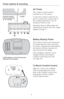 Page 8

AC Power
The Comfort Control must be  
powered by 24 VAC power. 
To wire the Comfort Control for AC 
power, connect the common side of 
the cooling transformer to the “B”  
terminal as shown at left.
Important: Remove R/Rc jumper for  
2-transformer systems only. (See wiring 
diagram on page 5.)
Connect common side of transformer to “B” terminal
Install batteries in back of thermostat (optional if AC powered).
Battery Backup Power
The Comfort Control can be powered 
by backup batteries when used...