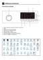 Page 1717RO
5 Utilizarea produsului
Panoul de comandă
1 - Buton selectare programe (Poziţia Pornit/Oprit)2 - Afişaj3 - Buton de Pornire temporizată4 - Indicator de urmărire program5 - Buton Pornire / Pauză6 - Butoane pentru funcţii auxiliare7 - Buton de reglare a vitezei de centrifugare8 - Buton de reglare a temperaturii
Culori 
închise Culori 
închise
(Rufe sintetice)
Materiale  sinteticeBumbac Presplare Splare 
principal Cltire
SplareCentrifugare
Evacuare Anti 
ifonare Cuverturi 
matlasate
 (Pilot) (Haine...