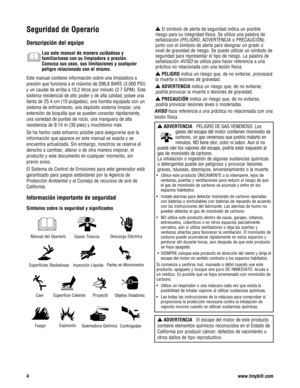 Page 26Seguridad de Operario
Derscripción del equipo
Lea este manual de manera cuidadosa y
familiarícese con su limpiadora a presión.
Conozca sus usos, sus limitaciones y cualquier
peligro relacionado con el mismo.
Este manual contiene información sobre una limpiadora a
presión que funciona a el máximo de 206,8 BARS (3.000 PSI)
y un caudal de arriba a 10,2 litros por minuto (2.7 GPM). Este
sistema residencial de alto poder y de alta calidad, posee una
llanta de 25.4 cm (10 pulgadas), una bomba equipada con un...