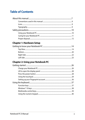 Page 33
Table of Contents
About this manual ........................................................................\к.............................7
Conventions used in this manual ........................................................................\к.....9Icons ........................................................................\к............................................................9Typography...