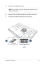 Page 7979
A. Remove the compartment cover.
NOTE: For more details, refer to the Removing the compartment cover section in this manual.
B. Align and insert the RAM module into the RAM module slot.
C. Push down the RAM module until it clicks in place.
30° angle
notches
Notebook PC E-Manual   