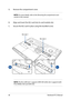 Page 8686
A. Remove the compartment cover.
NOTE: For more details, refer to the Removing the compartment cover section in this manual.
B. Align and insert the M.2 card into its card module slot.
C. Secure the M.2 card in place using the bundled screw.
M.2 slot 1
M.2 slot 2
NOTE: The M.2 2280 slot 1 supports SATA SSD while slot 2 supports both PCIe (NVMe) SSD and SATA SSD.
Notebook PC E-Manual  