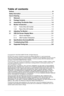 Page 2ii
Table of contents
Notices ........................................................................\
.................................iii
Safety Information  ........................................................................\
..............iv
Care & Cleaning ........................................................................\
...................v
1.1  Welcome! ........................................................................\
..............1-1
1.2  Package Contents...