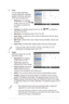 Page 163-2
2. Color 
You	can	adjust	brightness,	
contrast,	sharpness,	saturation,	
position	(VGA 	only),	and	focus	
(VGA 	only)	from	this	menu.	
•	 Brightness: the adjusting 
range is from 0 to 100. 
 
is	a	hotkey	to	activate	this	
function.
•	 Contrast: the adjusting range is from 0 to 100. 
	is	a	hotkey	to	
activate this function.
•	 Saturation: the adjusting range is from 0 to 100. 
•	 Color Temp.:	contains	four	color	modes	including	Cool,	Normal,	Warm,	
and	User	Mode.
•	 Skin Tone
:	contains	three	color...