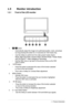 Page 10
1.  button:
 • Automatically adjust the image to its optimized position, clock, and phase  
 by long pressing this button for -4 seconds (for VGA mode only).
 • Use this hotkey to switch from five video preset modes (Game    
 Mode, Night View Mode, Scenery Mode, Standard Mode, Theater Mode)  
 with SPLENDID™ Video Intelligence Technology. 
• Exit the OSD menu or go back to the previous menu as the OSD   menu is active.
. 
 
3. MENU Button:  
• Press this button to enter/select the icon...