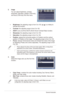 Page 163-2Chapter 	 3: 	 General 	 Instruction 		
2. Image 
Y
ou 	 can 	 adjust 	 brightness, 	 contrast, 	
sharpness,

	 saturation, 	 position 	 (VGA
	
 only), 	
and

	 focus 	 (VGA
	
 only) 	 from 	 this 	 menu. 	
•	Brightness: the adjusting range is from 0 to 100. 	is	a	hotkey	to	
activate this function.
•	 Contrast

: the adjusting range is from 0 to 100.
•	 ASCR:
	
turns
	
on/off
	
the
	
ASCR

	
(ASUS
	
Smart
	
Contrast
	
Ratio) 	 function.
•	 Sharpness: the adjusting range is from 0 to 100.
•...